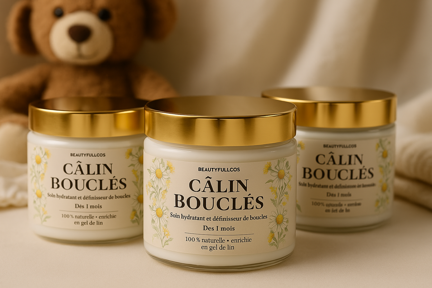 Crema capilar para bebé "Curly Hugs" - Hidratante y natural - A partir de 1 mes